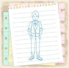 Cartoon hipster illustration N7