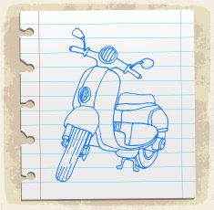 Cartoon scooter illustration