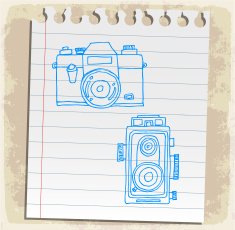Cartoon old camera illustration