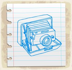 Cartoon old camera illustration N4