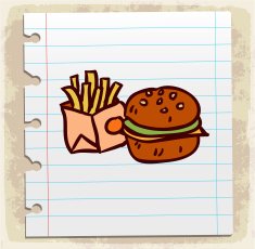 Cartoon fast food illustration