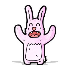 cartoon pink rabbit N26