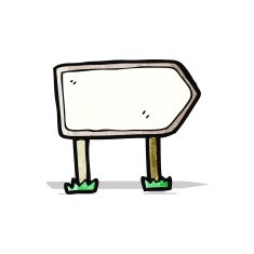 cartoon road sign N3