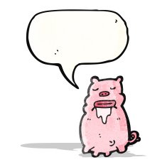 gross pig cartoon