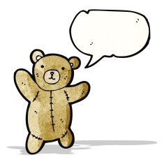 cartoon teddy bear with speech bubble N213