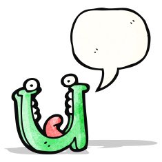 cartoon letter u N4