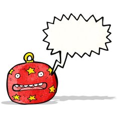 crazy christmas bauble cartoon character