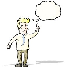 cartoon man with thought bubble N37