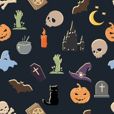 Vector Seamless Halloween Pattern N21