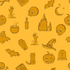Vector Seamless Halloween Pattern N22
