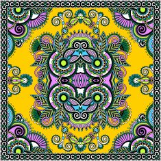 Traditional ornamental floral paisley bandanna N427