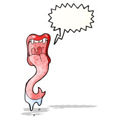 cartoon shouting mouth with sticking out tongue N4