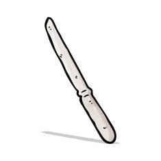 bent kitchen knife cartoon