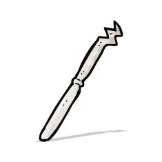 bent kitchen knife cartoon N2