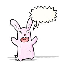 startled rabbit cartoon character