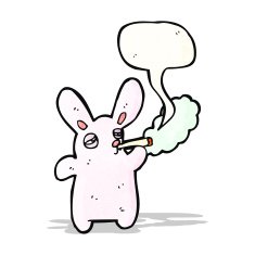 rabbit smoking cigarette cartoon