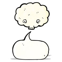 cartoon cloud with speech bubble N26