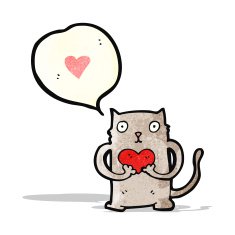 cartoon cat with love heart N3