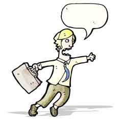 cartoon rushing businessman N5