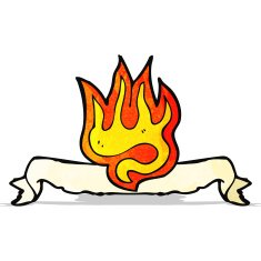 cartoon burning scroll