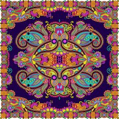 Traditional ornamental floral paisley bandanna N428