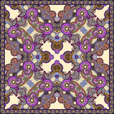 Traditional ornamental floral paisley bandanna N429