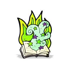 cartoon magic spell book N16