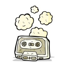 cartoon dusty old cassette tape