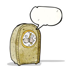 antique clock cartoon character