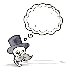 cartoon skull in top hat N13