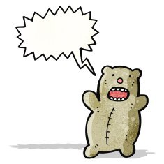 cartoon bear shouting