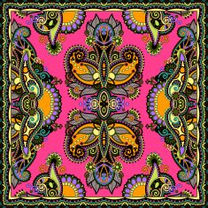Traditional ornamental floral paisley bandanna N430