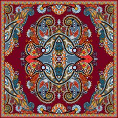 Traditional ornamental floral paisley bandanna N431