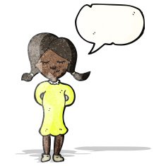 cartoon woman with speech bubble N51