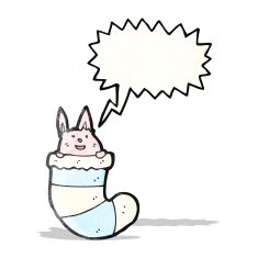 cute rabbit in sock cartoon