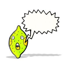 cartoon lime with speech bubble N6