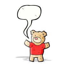 cartoon teddy bear with speech bubble N215