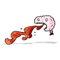 gross squirting brain cartoon