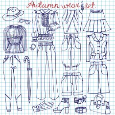 Outline Sketchy notepaper Females clothing accessories