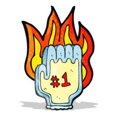 flaming foam hand