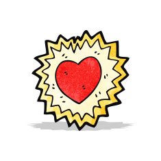 cartoon shining heart symbol