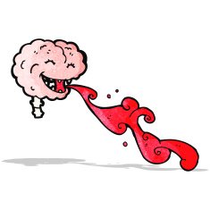 gross laughing brain cartoon
