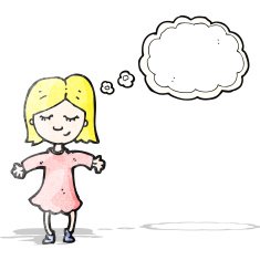cartoon blond girl thinking N2