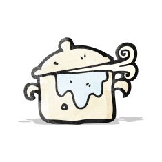 cartoon bubbling kitchen pot