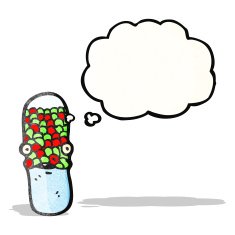 cartoon antibiotic pill character