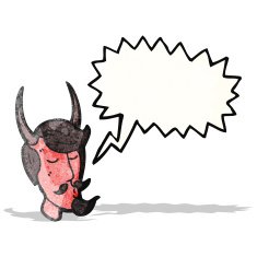 cartoon talking devil face