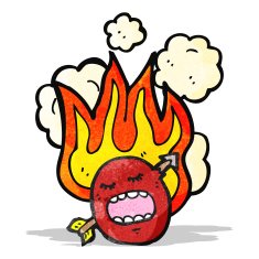 burning face symbol N2