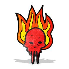 gross halloween skull cartoon N2
