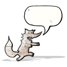 cartoon wolf with speech bubble N40