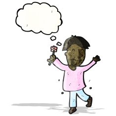 cartoon dancing man with flower